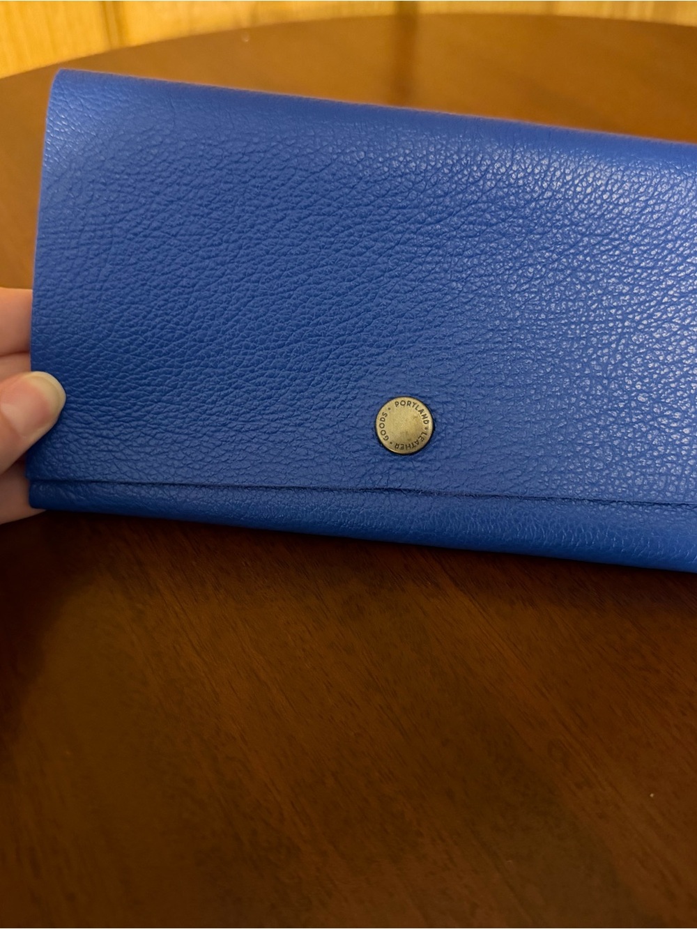 ‘Almost Perfect’ Portland Leather Goods Rancher Wallet in Astro Blue